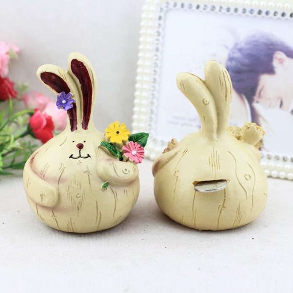 Whimsical Fat Garlic Rabbit Resin Figurine Set for Home Decor and Gift Giving