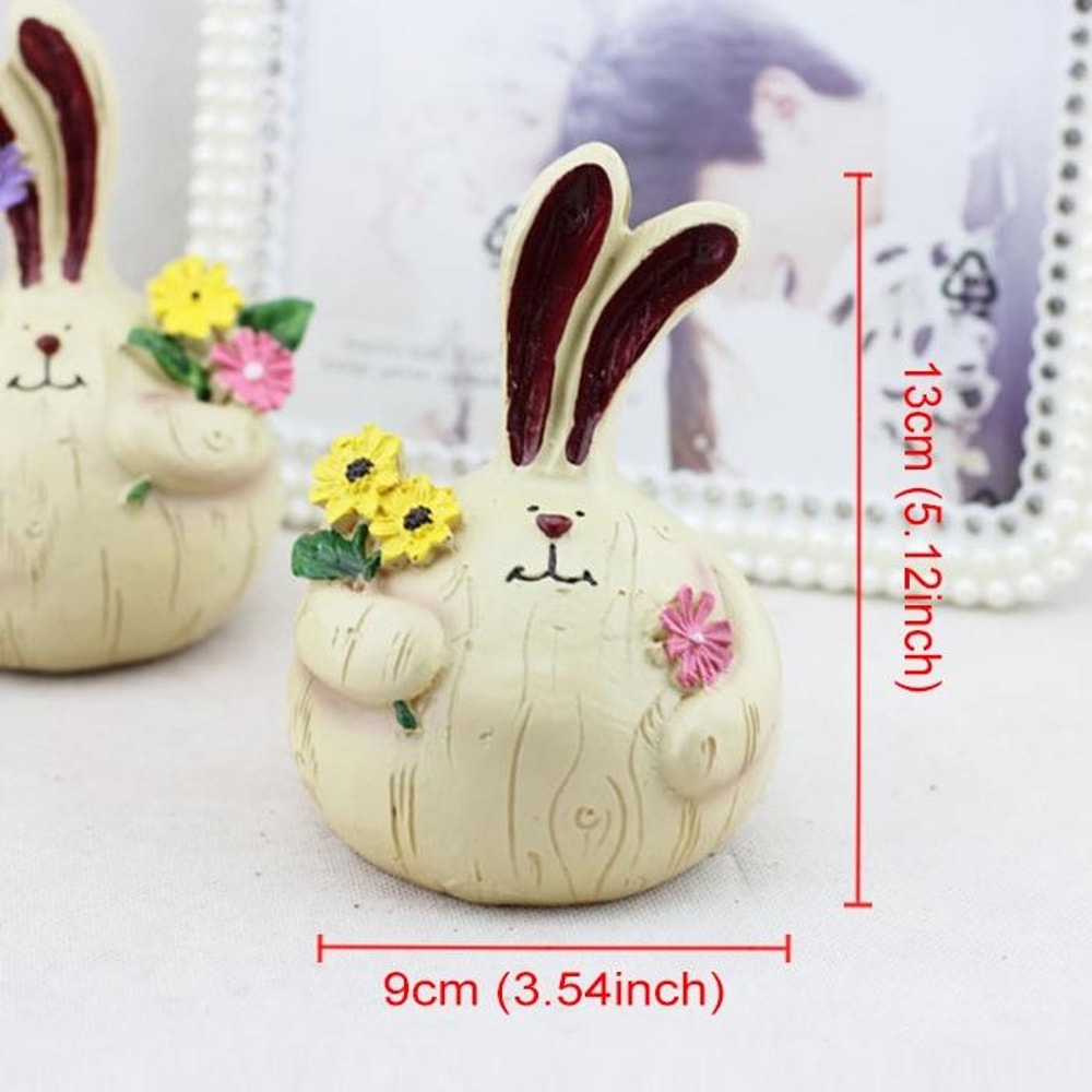 Whimsical Fat Garlic Rabbit Resin Figurine Set for Home Decor and Gift Giving