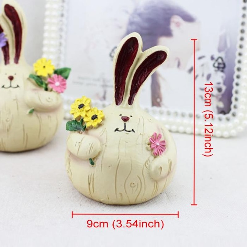 Whimsical Fat Garlic Rabbit Resin Figurine Set for Home Decor and Gift Giving