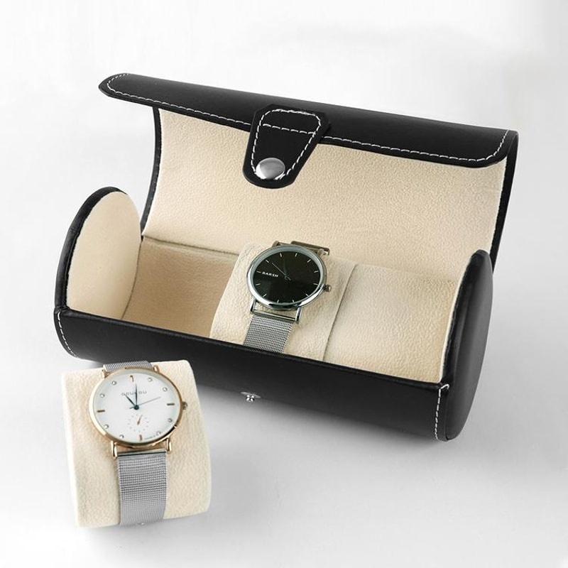 Luxury Travel Watch Case for 3 Watches Portable Watch Storage Organizer