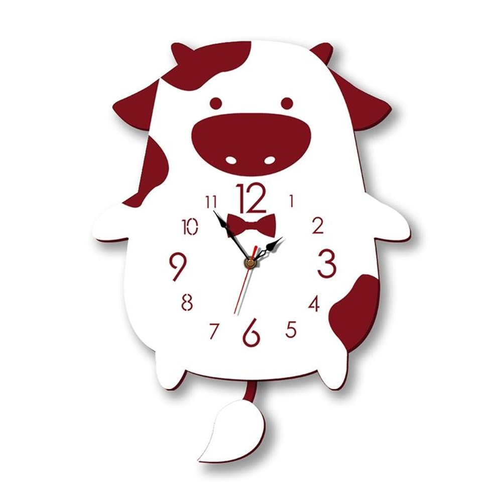Silent Cow Swing Acrylic Wall Clock For Home Office Bedroom Decor 1