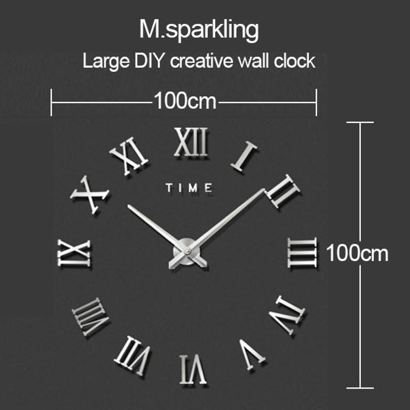 Oversized Wall Clock for Living Room Decor with Silent Quartz Movement