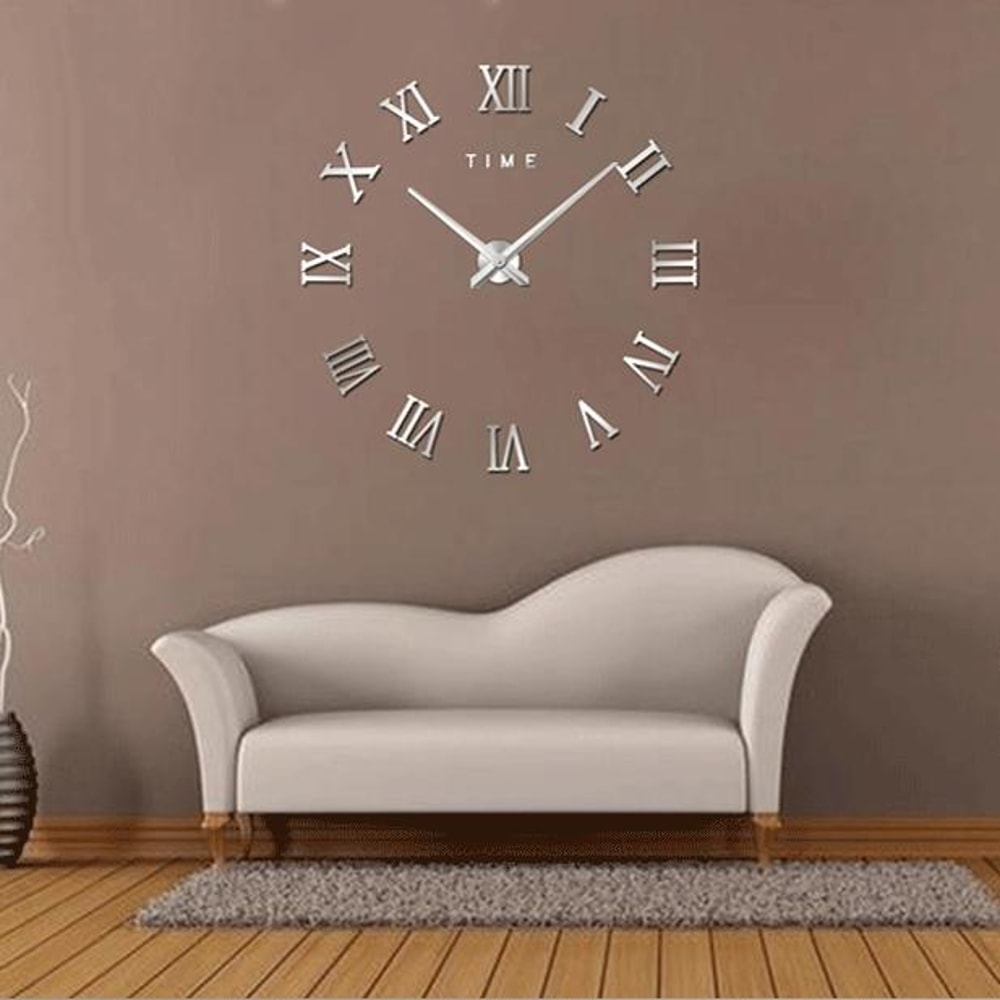 Oversized Wall Clock for Living Room Decor with Silent Quartz Movement
