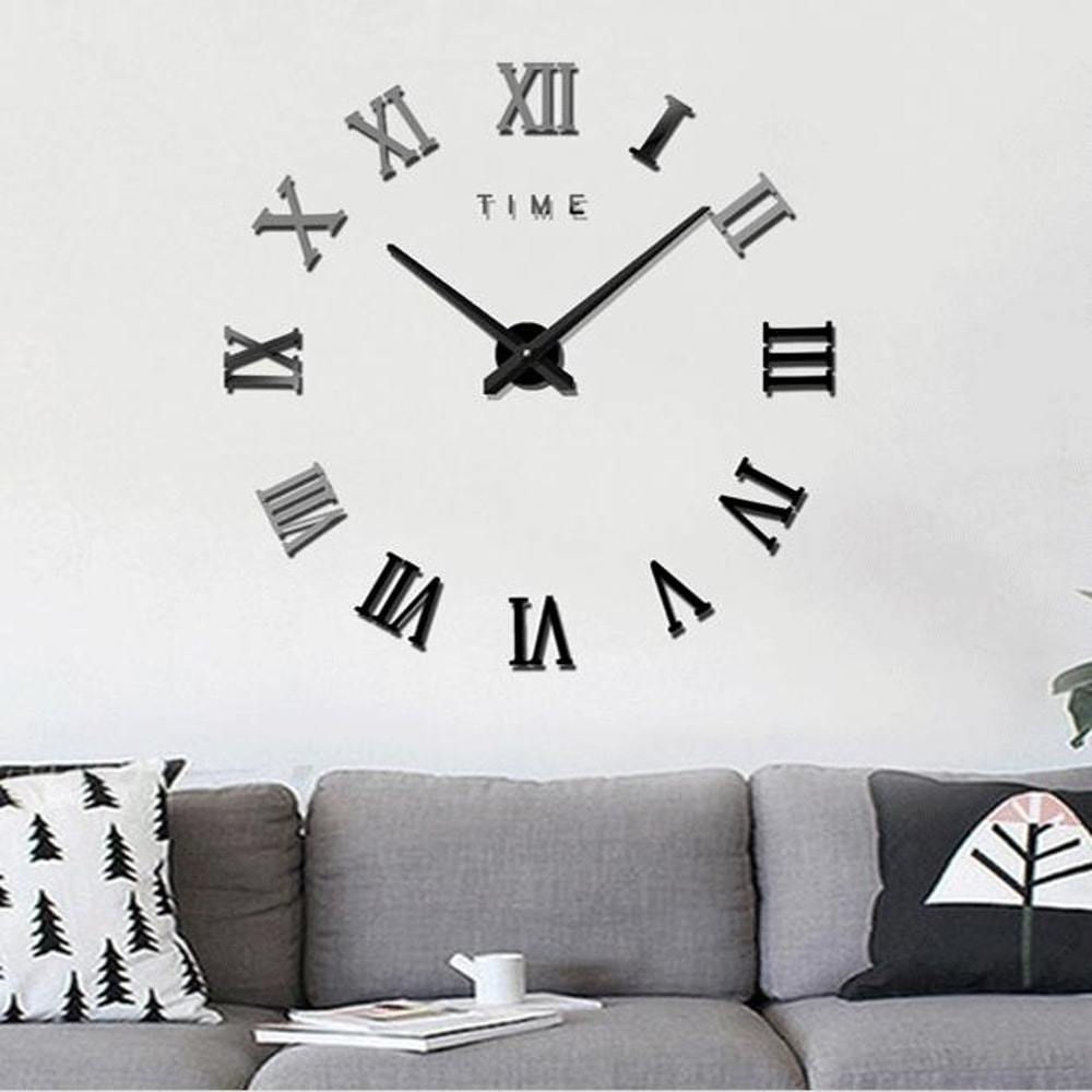 Oversized Wall Clock for Living Room Decor with Silent Quartz Movement