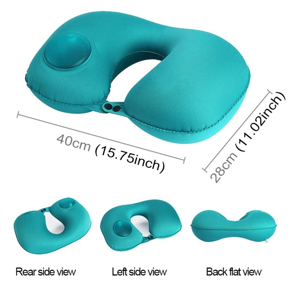 ComfortPress AutoInflating Travel Neck Pillow For Airplane Car Office Support 2