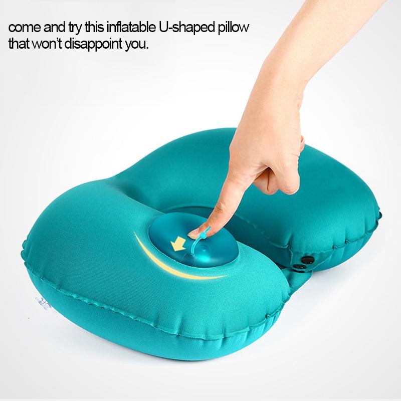 ComfortPress AutoInflating Travel Neck Pillow For Airplane Car Office Support 3