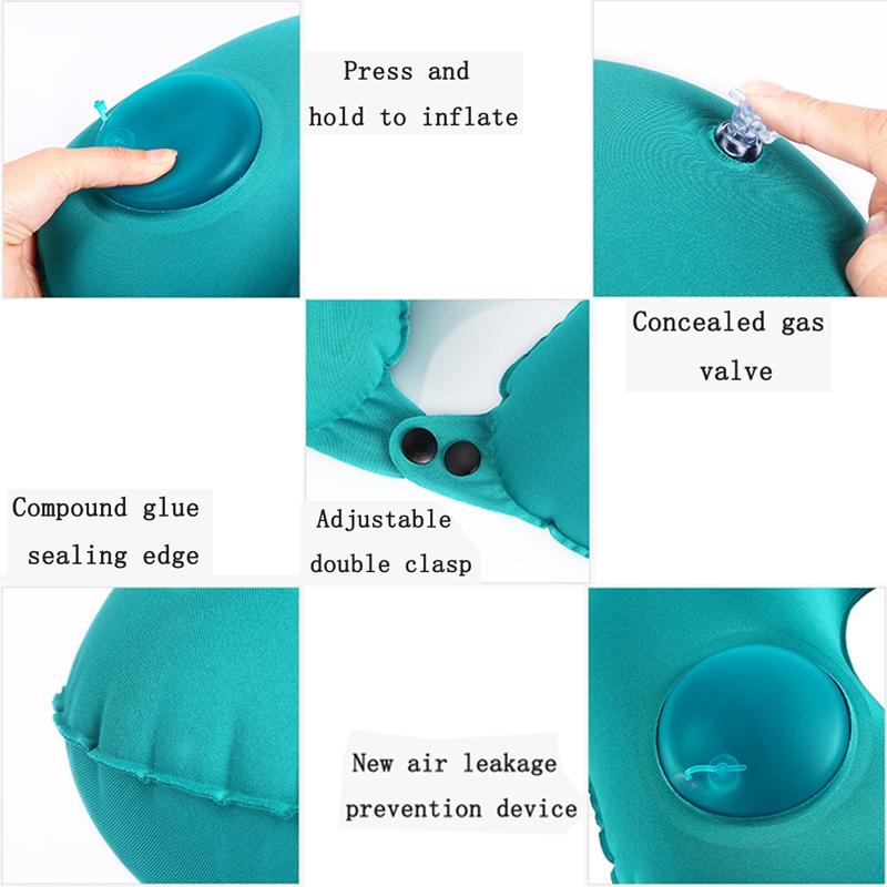 ComfortPress AutoInflating Travel Neck Pillow For Airplane Car Office Support 4