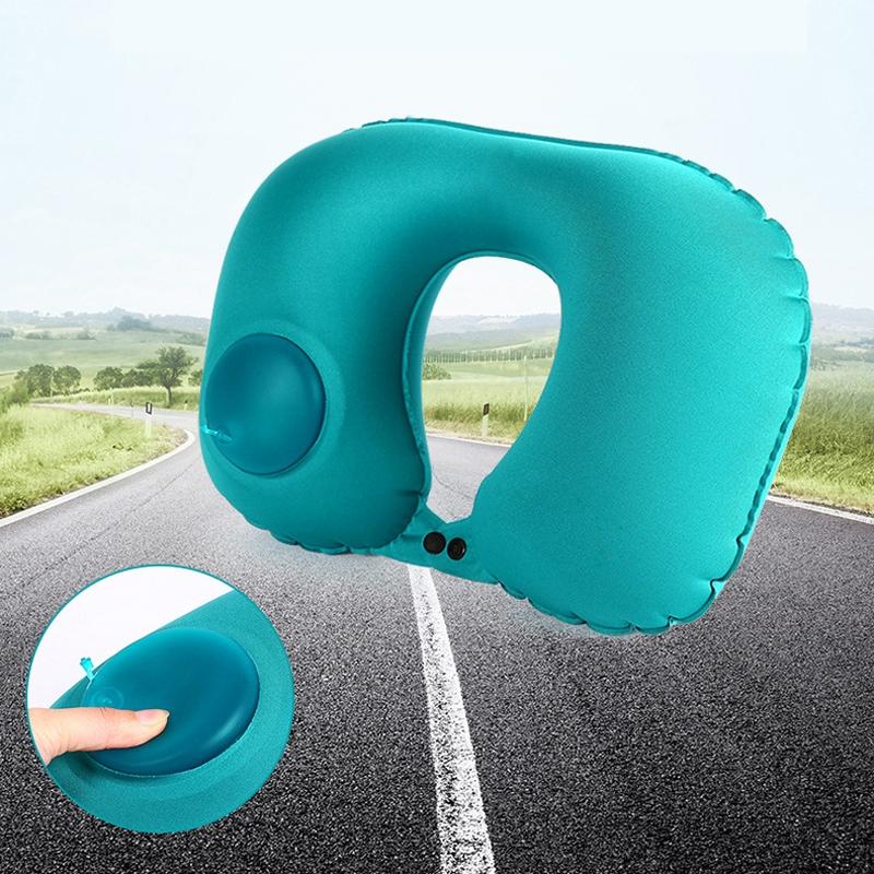 ComfortPress AutoInflating Travel Neck Pillow For Airplane Car Office Support 8