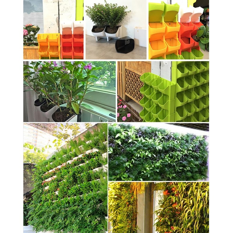 Vertical Garden Wall Planter Set with Removable Pots for Indoor Outdoor Balcony Decor