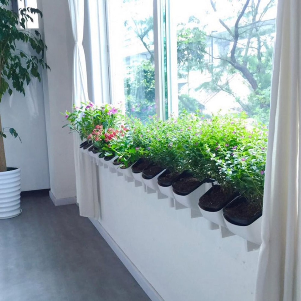 Vertical Garden Wall Planter Set with Removable Pots for Indoor Outdoor Balcony Decor