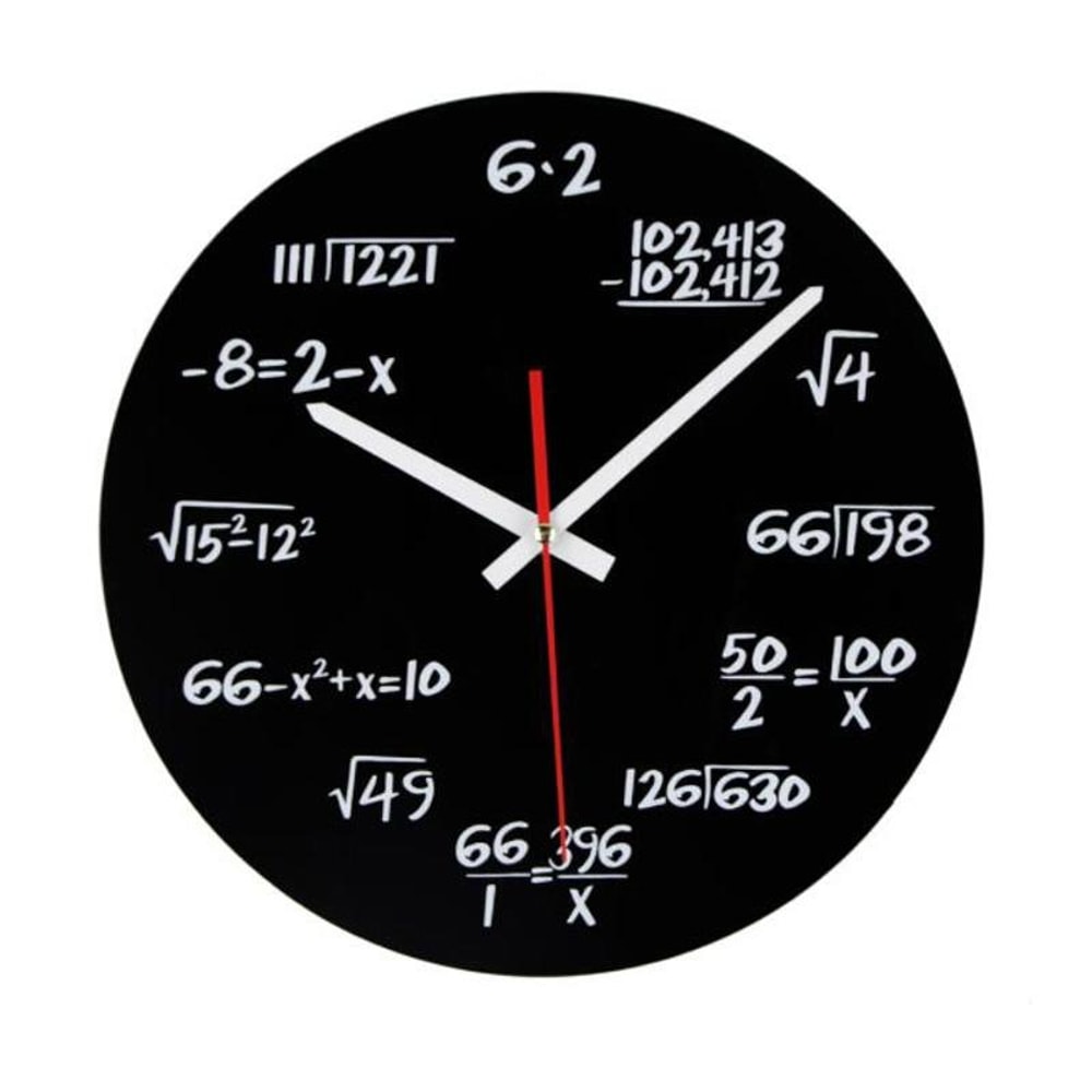 Math Genius Acrylic Wall Clock Silent Modern Mathematical Formula Decor