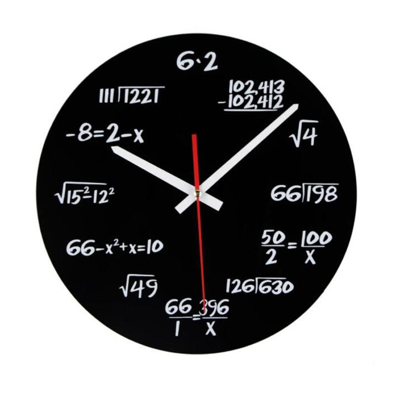 Math Genius Acrylic Wall Clock Silent Modern Mathematical Formula Decor