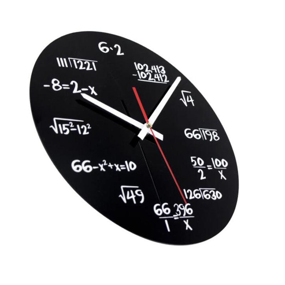 Math Genius Acrylic Wall Clock Silent Modern Mathematical Formula Decor