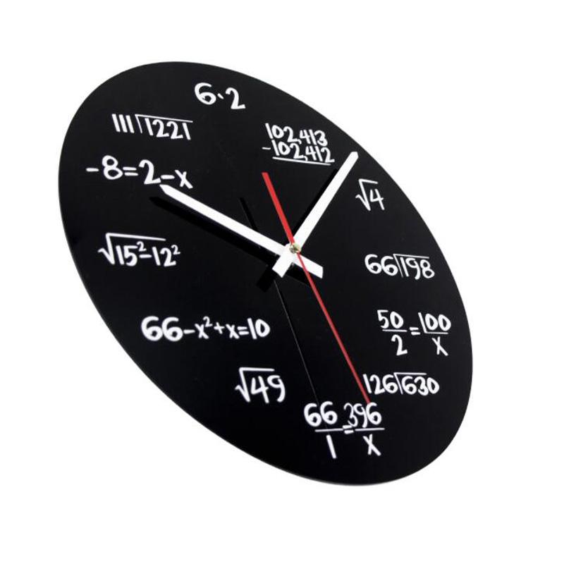 Math Genius Acrylic Wall Clock Silent Modern Mathematical Formula Decor