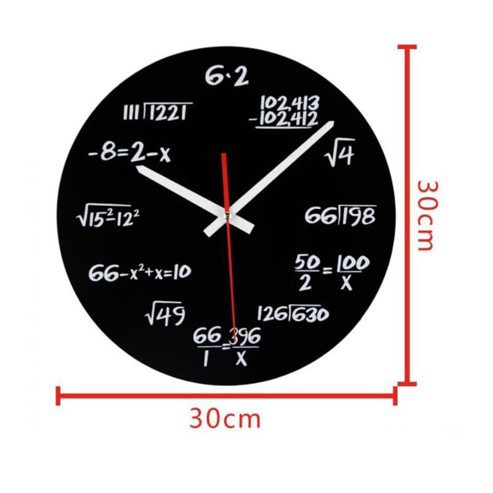 Math Genius Acrylic Wall Clock Silent Modern Mathematical Formula Decor