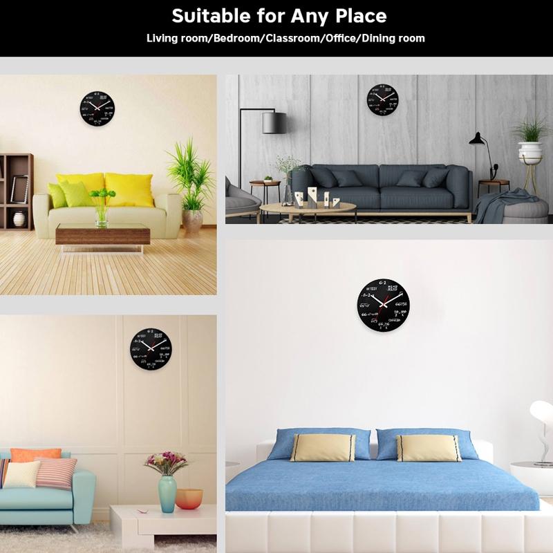 Math Genius Acrylic Wall Clock Silent Modern Mathematical Formula Decor