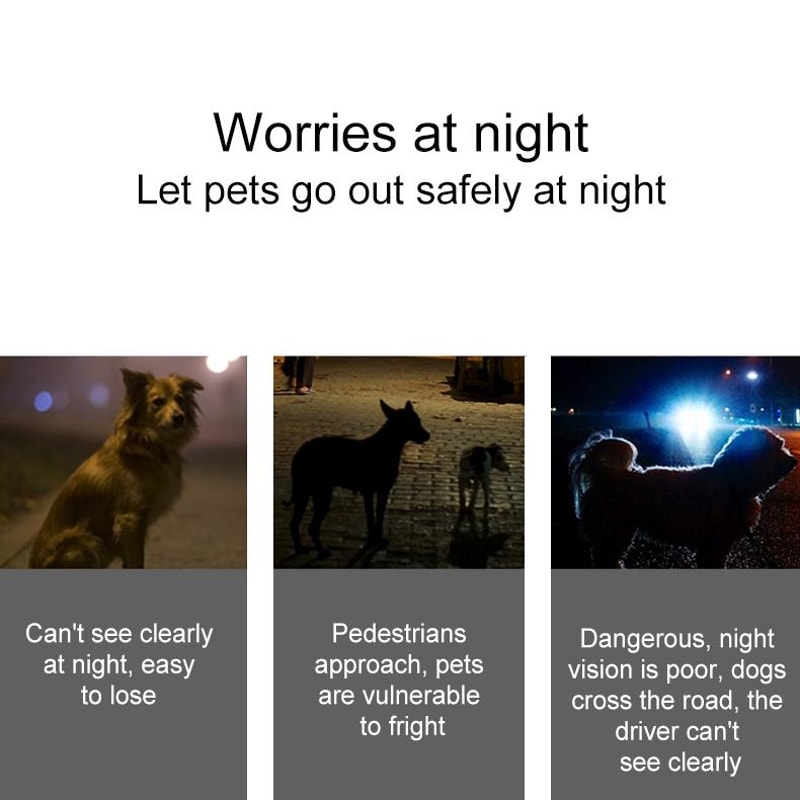 GlowGuard Red LED Dog Collar Light Waterproof Safety Pendant