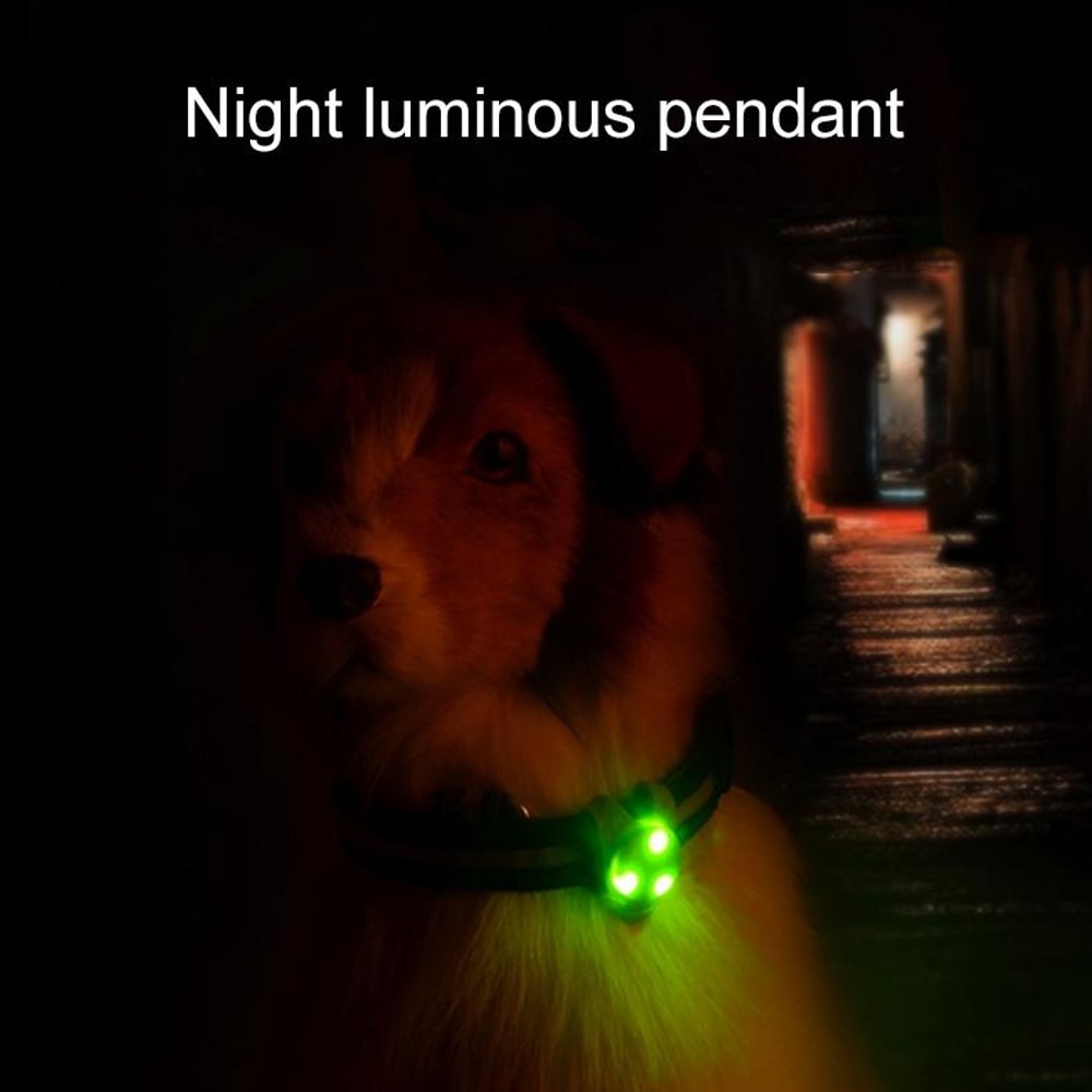 GlowGuard Red LED Dog Collar Light Waterproof Safety Pendant