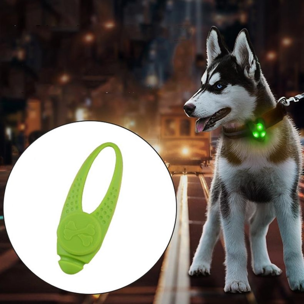 GlowGuard Red LED Dog Collar Light Waterproof Safety Pendant