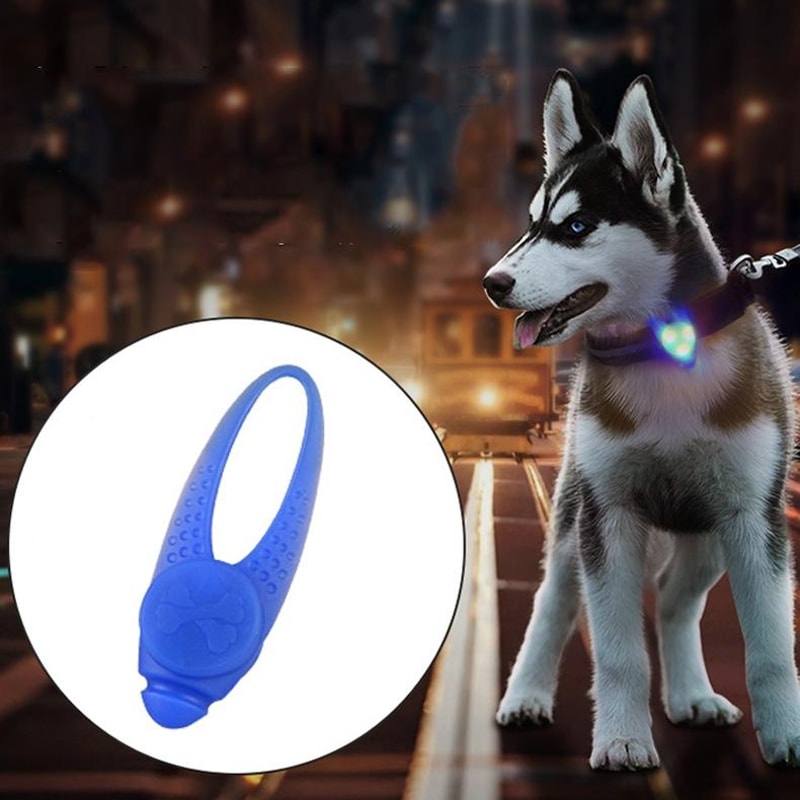 GlowGuard Red LED Dog Collar Light Waterproof Safety Pendant