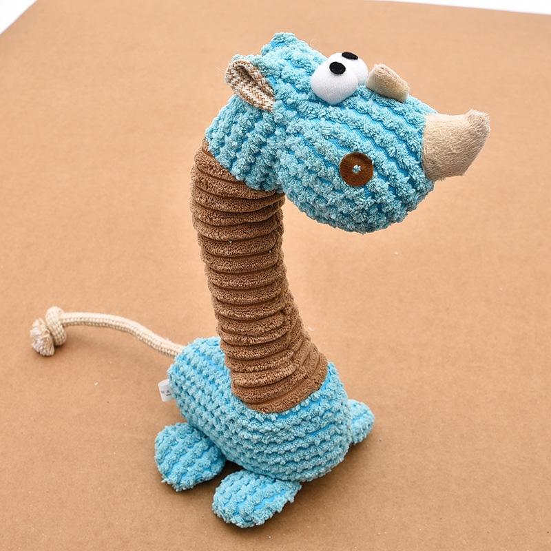 Squeaky Plush Dog Toy Durable Cartoon Molar Chew Toy For Boredom Relief 0