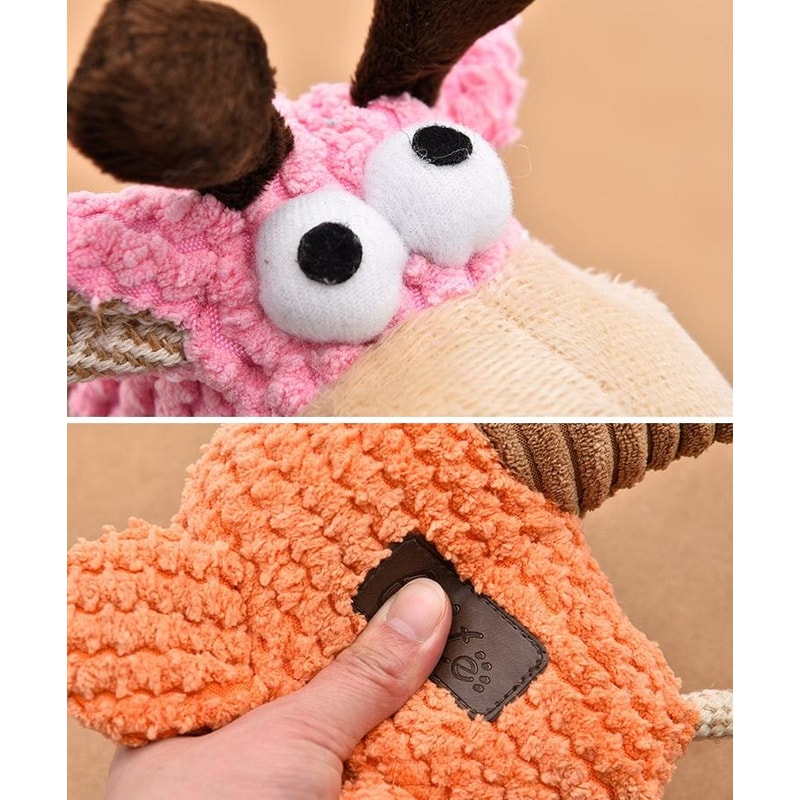Squeaky Plush Dog Toy Durable Cartoon Molar Chew Toy For Boredom Relief 3