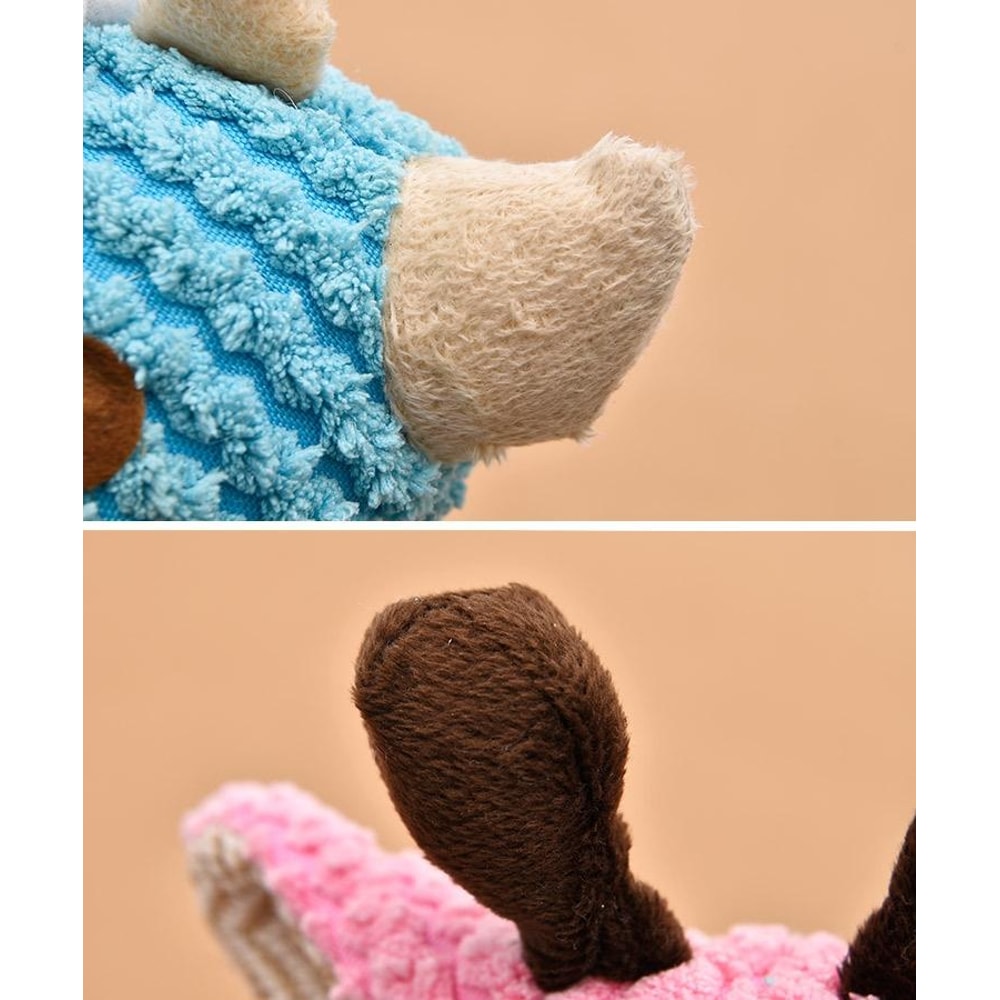 Squeaky Plush Dog Toy Durable Cartoon Molar Chew Toy For Boredom Relief 4