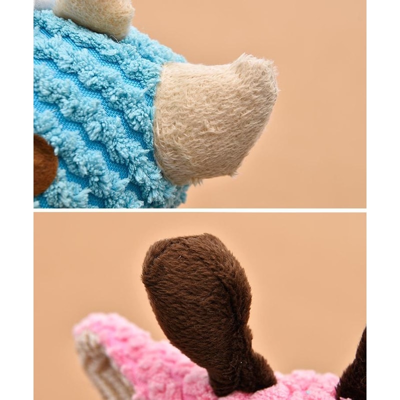 Squeaky Plush Dog Toy Durable Cartoon Molar Chew Toy For Boredom Relief 4