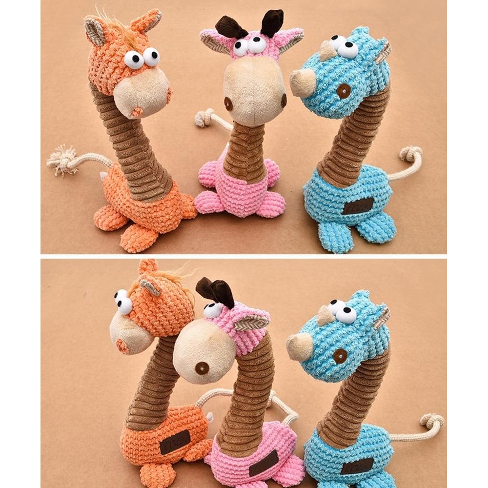 Squeaky Plush Dog Toy Durable Cartoon Molar Chew Toy For Boredom Relief 5