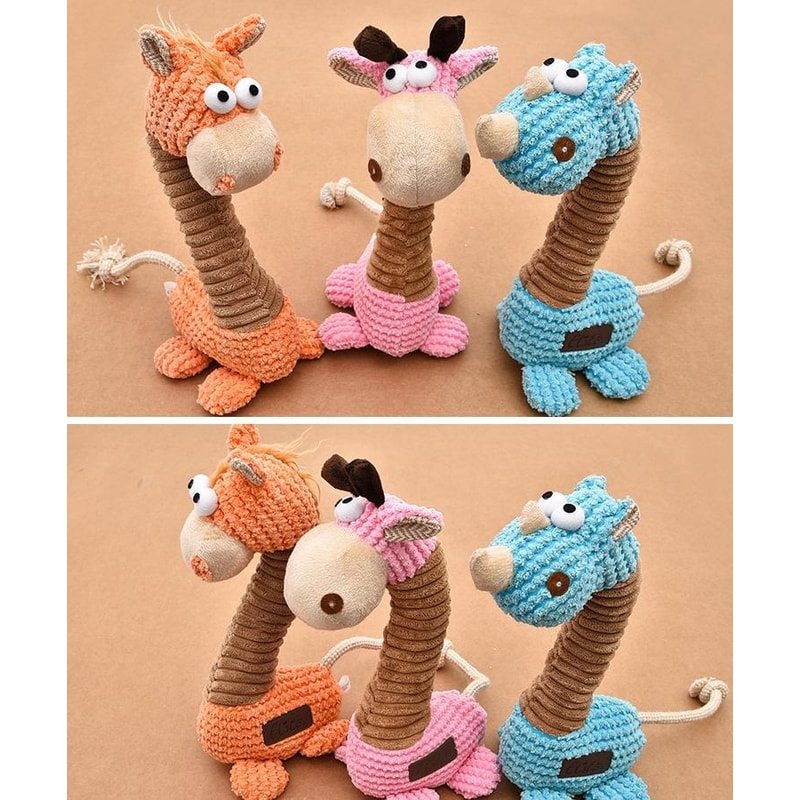 Squeaky Plush Dog Toy Durable Cartoon Molar Chew Toy For Boredom Relief 5
