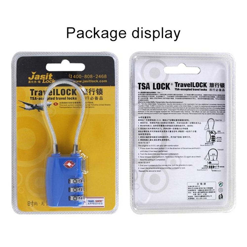 JASIT Heavy Duty TSA Approved Luggage Lock Durable Zinc Alloy 3 Digit Combination Padlock 9