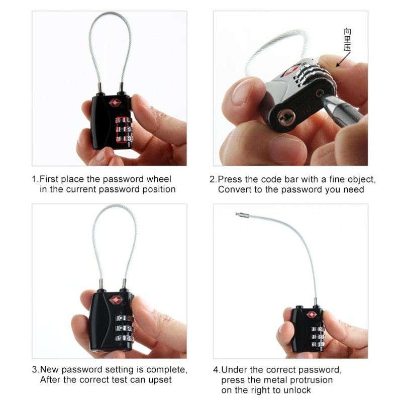 JASIT Heavy Duty TSA Approved Luggage Lock Durable Zinc Alloy 3 Digit Combination Padlock 10