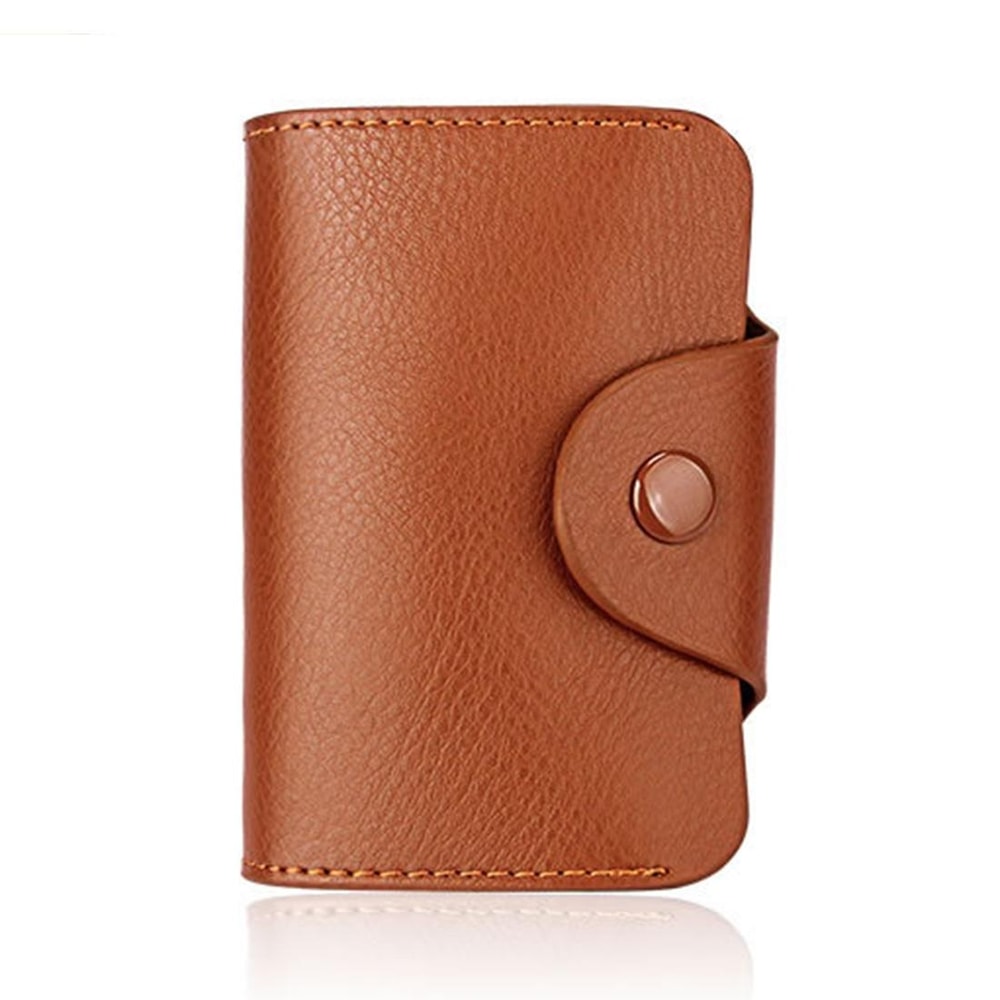 KB39 Elegant Genuine Leather Card Holder and Accordion Wallet Brown