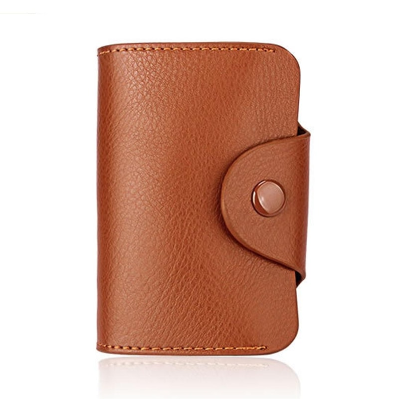KB39 Elegant Genuine Leather Card Holder and Accordion Wallet Brown