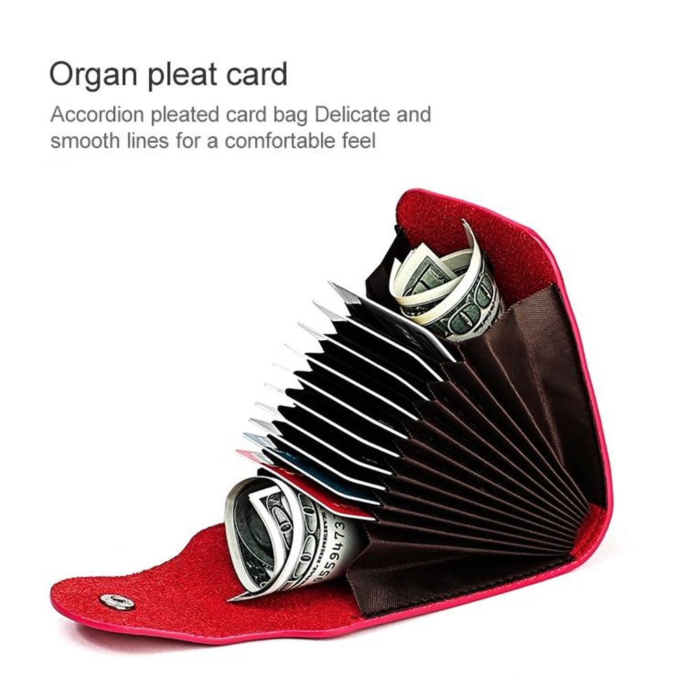 Genuine Leather RFID Card Holder Wallet with Bill Compartment