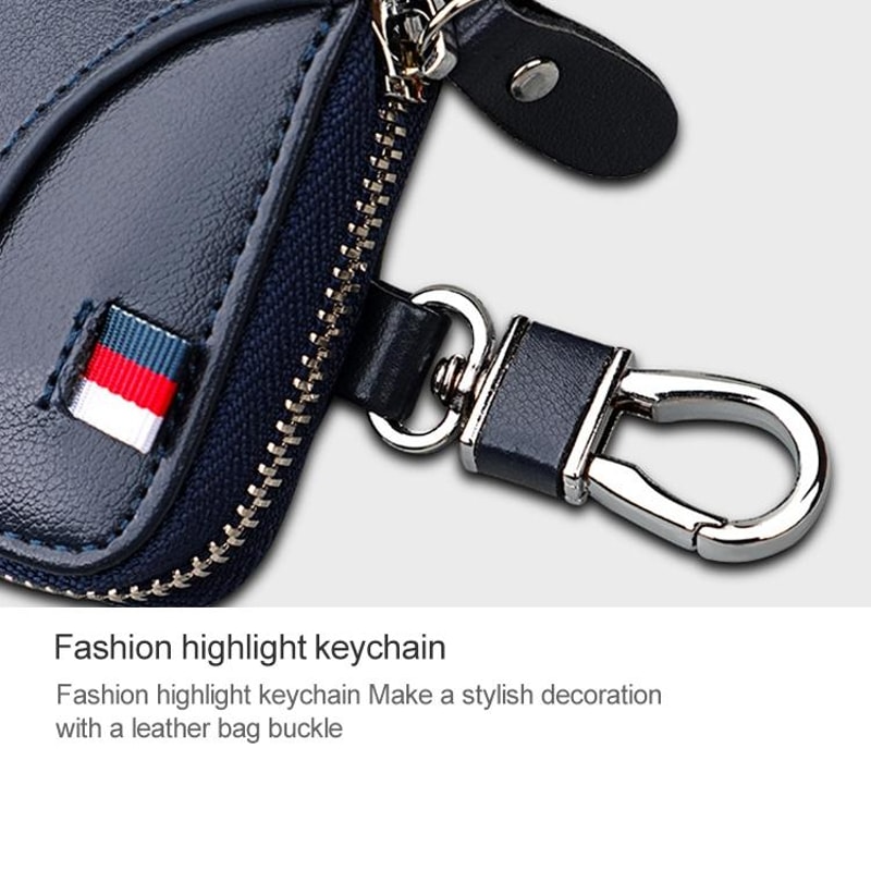 Elite Gear Leather Key and Wallet Belt Pouch Multi-functional Waist Hanging Travel Bag with Zipper Storage