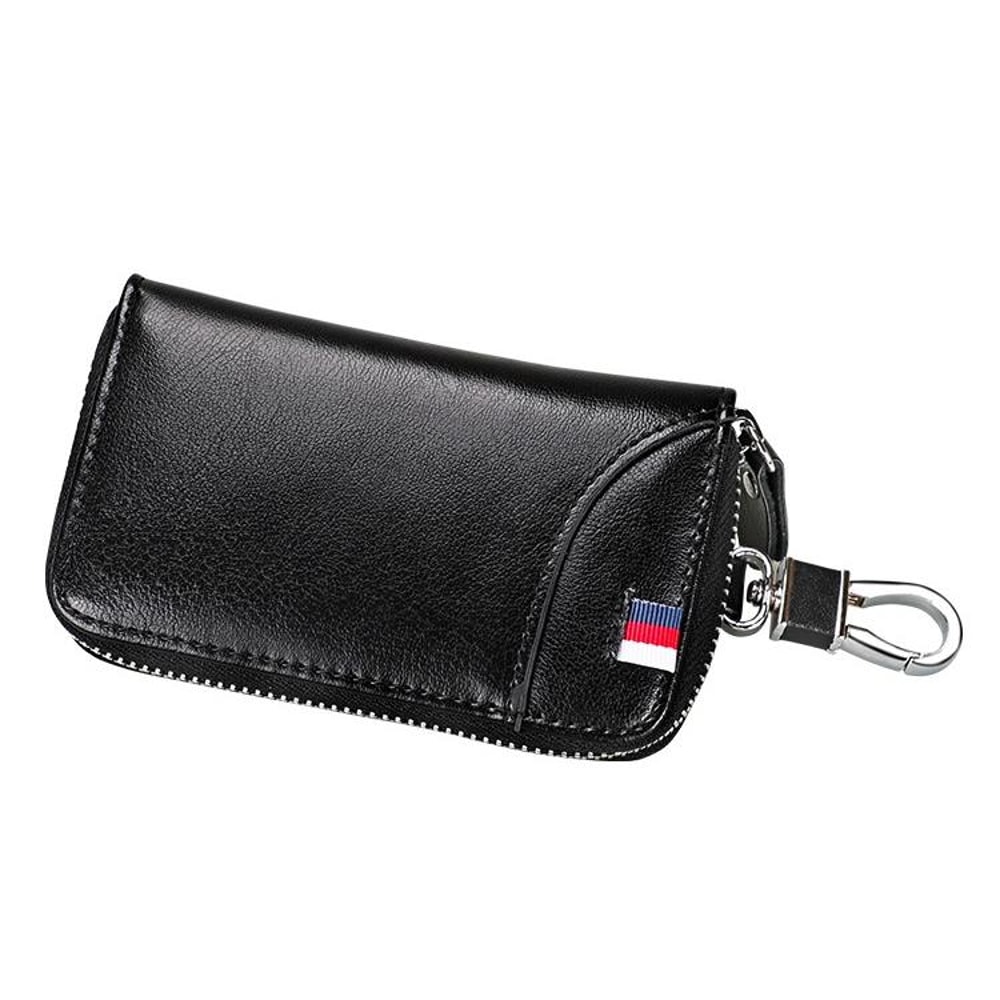 Elite Gear Leather Key and Wallet Belt Pouch Multi-functional Waist Hanging Travel Bag with Zipper Storage