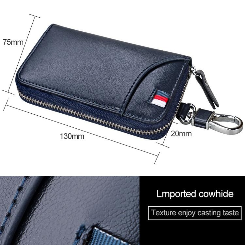 Elite Gear Leather Key and Wallet Belt Pouch Multi-functional Waist Hanging Travel Bag with Zipper Storage