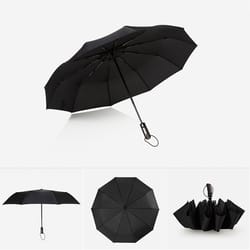 automatic compact windproof umbrella three folding sun and rain umbrella