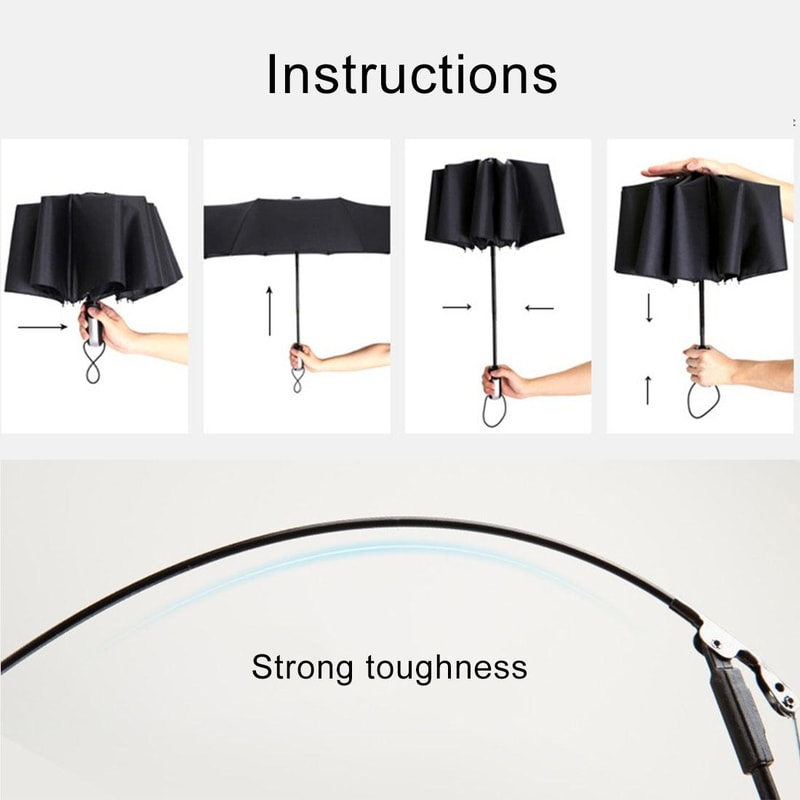 Automatic Compact Windproof Umbrella Three Folding Sun and Rain Umbrella