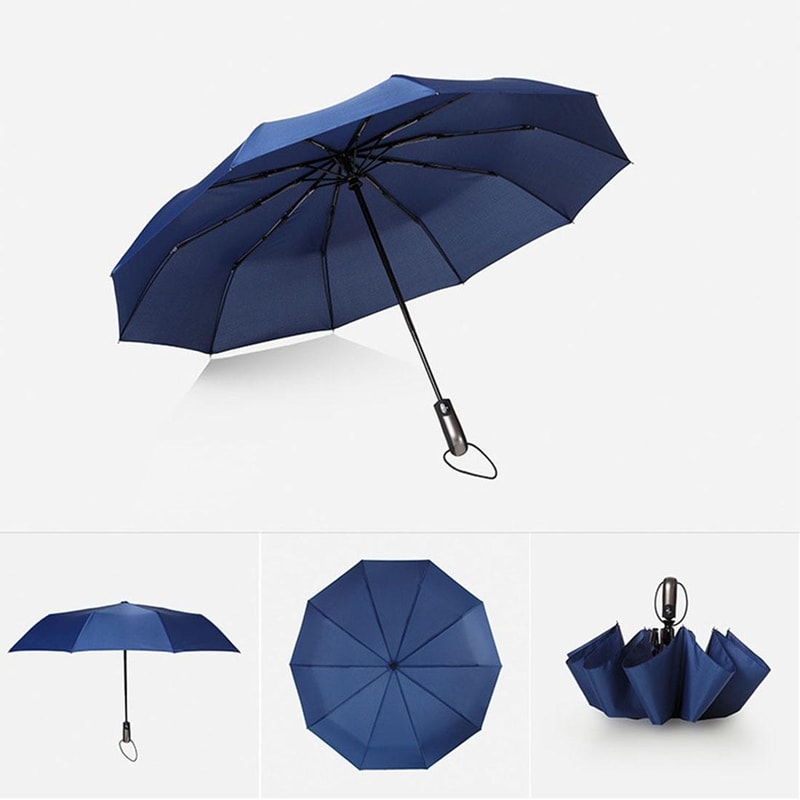 Automatic Compact Windproof Umbrella Three Folding Sun and Rain Umbrella