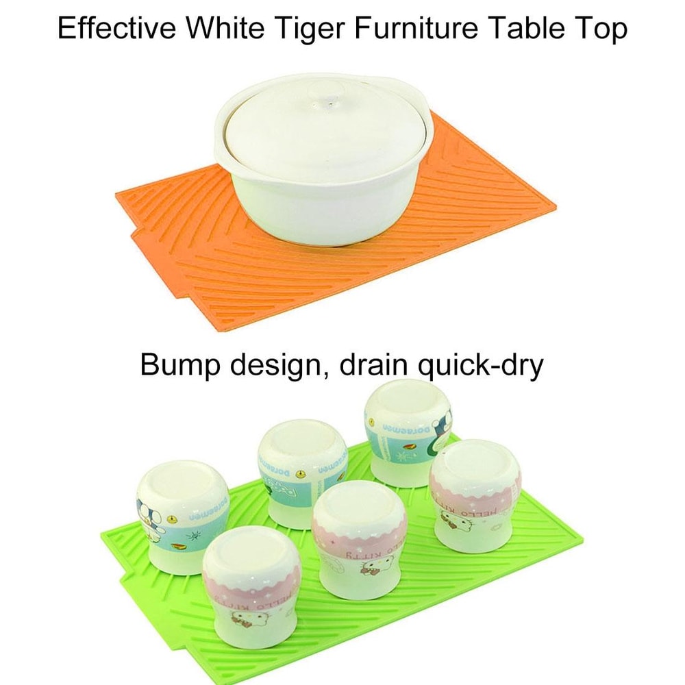 Multipurpose Silicone Dish Drying Mat Foldable Heat Resistant Kitchen Counter Trivet Pad