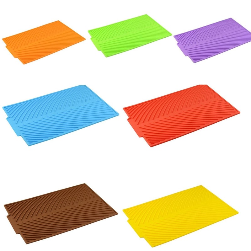 Multipurpose Silicone Dish Drying Mat Foldable Heat Resistant Kitchen Counter Trivet Pad