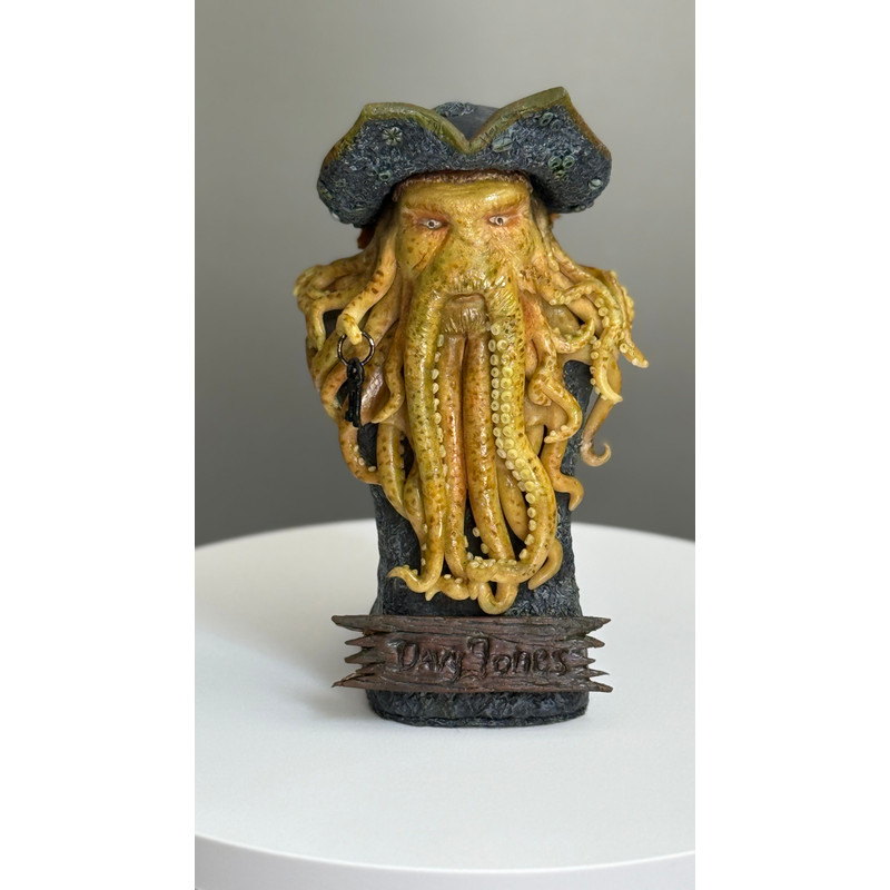 Davy Jones Figurine Gothic Polymer Clay Bust Fantasy Sea Monster Decor Collectible Handmade Gift 1