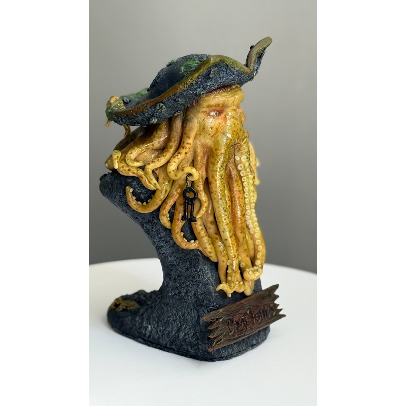 Davy Jones Figurine Gothic Polymer Clay Bust Fantasy Sea Monster Decor Collectible Handmade Gift 2