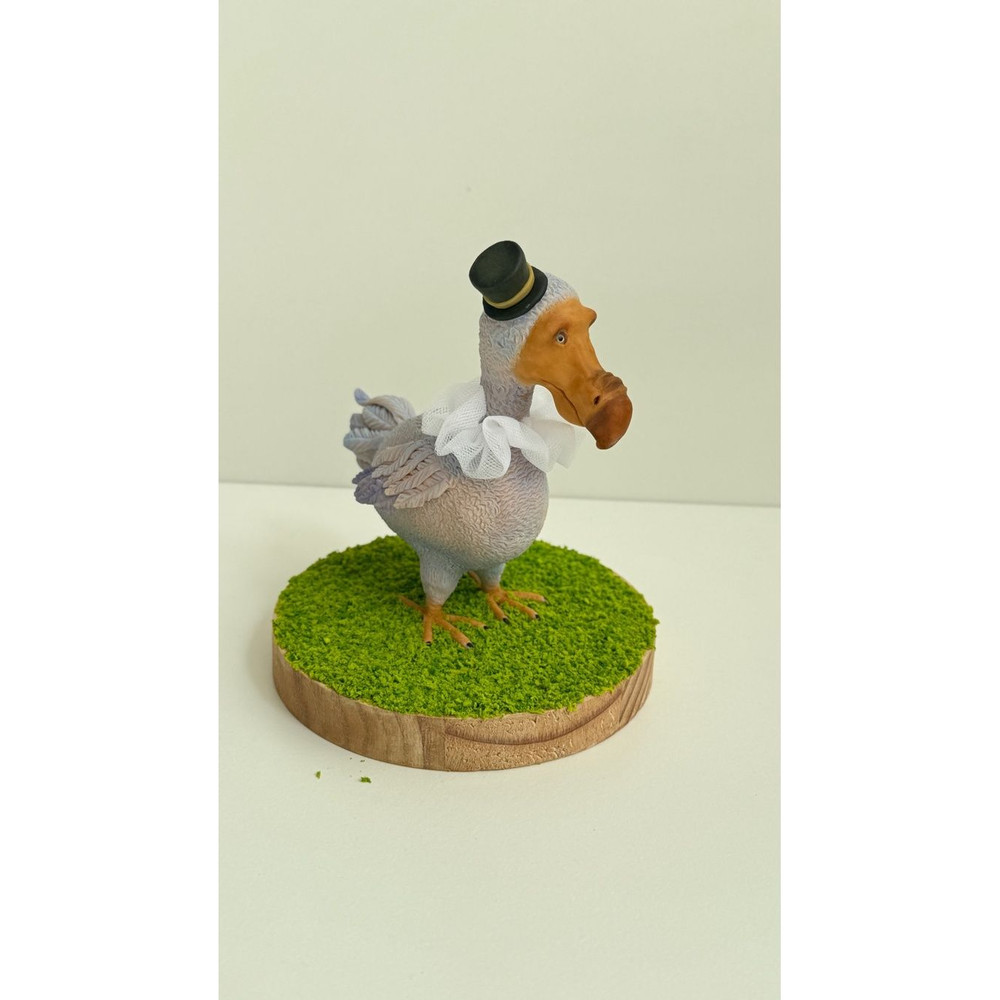 Polymer Clay Dodo Bird Figurine On Base Handcrafted Fantasy Art Sculpture Unique Collectible Gift 0