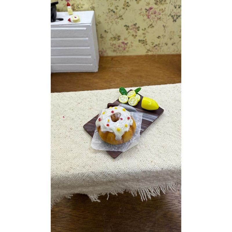 Miniature Lemon Cake Set Handmade Dollhouse Food 1 12 Scale Polymer Clay Realistic Dessert Lemon Sl 0