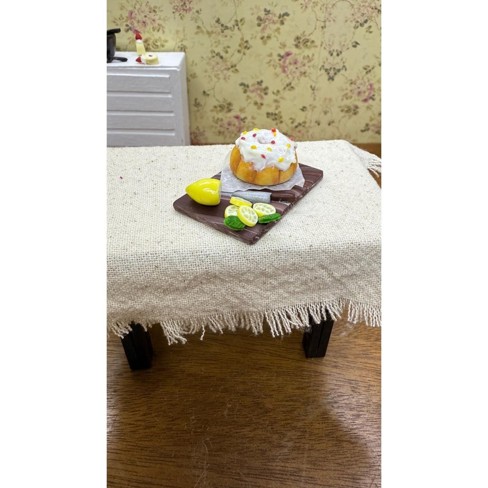 Miniature Lemon Cake Set Handmade Dollhouse Food 1 12 Scale Polymer Clay Realistic Dessert Lemon Sl 2