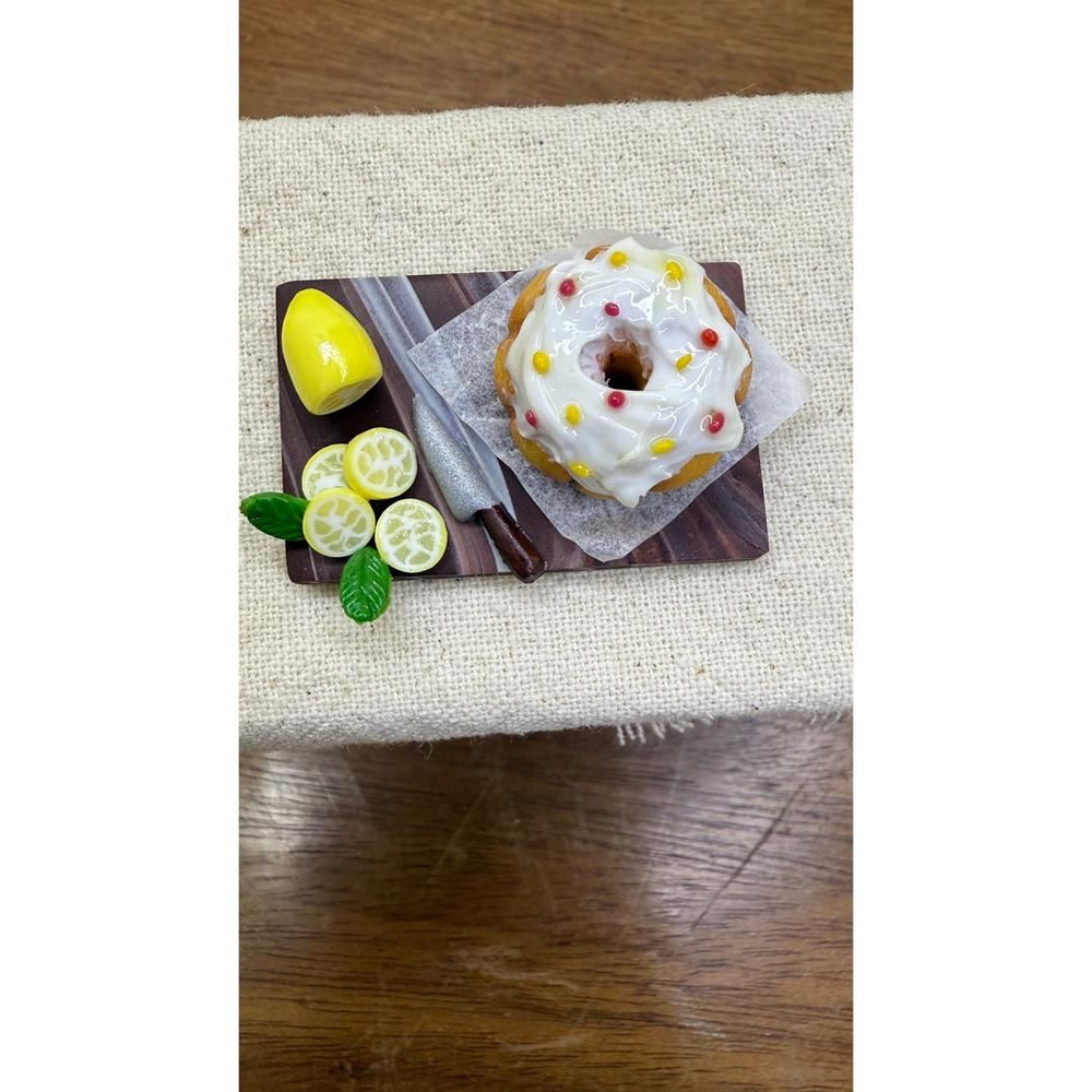 Miniature Lemon Cake Set Handmade Dollhouse Food 1 12 Scale Polymer Clay Realistic Dessert Lemon Sl 3