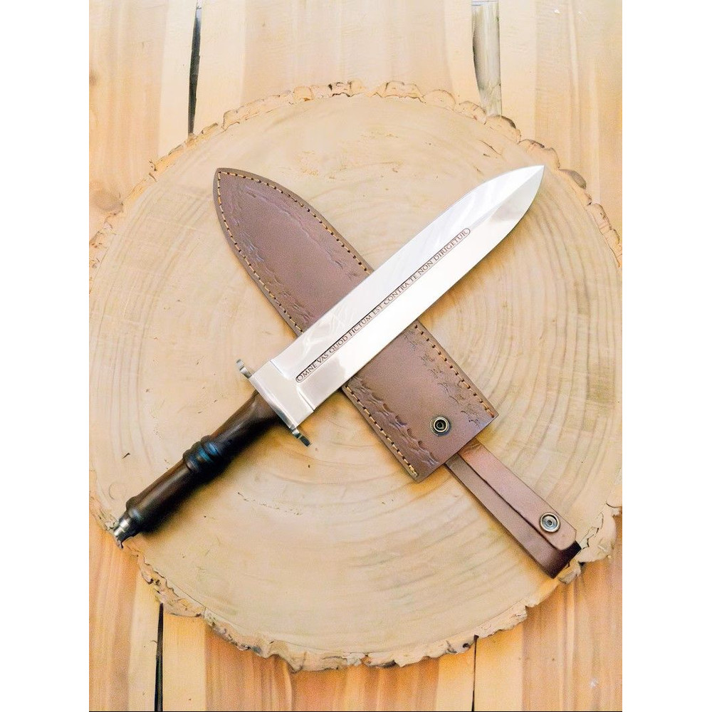 Dagger Knife Short Dagger 1085 Steel Rosewood Handle Includes With Leather Sheath 1